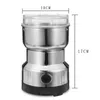 A product shot of an electric grinder with dimensions indicated. Náhled obrázku produktu
