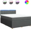 vidaXL Boxspringbett mit Matratze Dunkelgrau 140x190 cm Produktbild-Vorschau 1