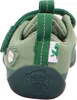 Rear view of a child's green shoe with a frog logo. Produktbild-Vorschau