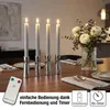 LED Stabkerzen Echtwachs grau, taupe 2 Stück, Timer & Produktbild-Vorschau 6
