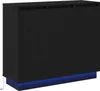 vidaXL Buffet LED noir aspect chêne 90 x 32 x 75 cm Voir les images du produit 2