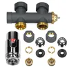 LuxeBath Ventil-Armaturen Set Multiblock Anthrazit Produktbild-Vorschau 3