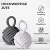 TOPANBIETER 999 Türstopper 2er Jute grau weiß Tür Stopper Produktbild-Vorschau 2