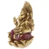 Goldene Ganesha Statue mit roten Akzenten, Indische Produktbild-Vorschau 2
