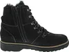 A black leather boot with fur trim is shown against a white background. Anteprima dell’immagine prodotto