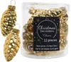 Christbaumschmuck Zapfen 6cm Glas 12 Stück - Hellgold Produktbild-Vorschau 3