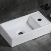 Umywalka Nablatowa Prostokątna Ceramiczna Biała Stawiana Na Podgląd zdjęcia produktu 11