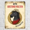 Metallschild mit schwarzem Pferde Motiv und Spruch: Bitte Produktbild-Vorschau 2