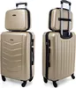 Two views of a gold luggage set on a white background. Náhled obrázku produktu