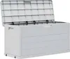 A light gray plastic storage box with its lid open, shown from the front. Anteprima dell’immagine prodotto