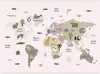 Vlies Fototapete - Pastel Map - Animals and Continents for Produktbild-Vorschau 5