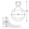 Two white plastic mounts for a router, with dimensions indicated. Produktbild-Vorschau