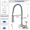 Diagrams and measurements of a kitchen faucet. Podgląd zdjęcia produktu