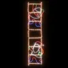 A vertical string of Christmas lights shaped like a ladder with two Santas climbing it. Produktbild-Vorschau