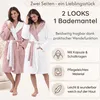 CalmyLIFE Bademantel Damen flauschig Morgenmantel - mit Produktbild-Vorschau 3