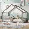 Hausbett 90 x 200 cm,Kinderbett mit Schornstein Produktbild-Vorschau 5