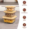 set di 3 barattoli in vetro eluno con coperchi in bambù, Anteprima dell’immagine prodotto 6