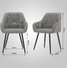 Two views of a gray armchair with dimensions indicated by measurement lines and text. Produktbild-Vorschau