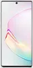 A white Samsung Galaxy Note 10 Plus phone with a colorful abstract wallpaper displayed on the screen, presented in a white case. Produktbild-Vorschau
