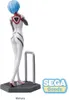 A figurine of Rei Ayanami from Evangelion standing on a display base with a metal support. Náhľad obrázku produktu