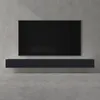 A modern living room setup with a wall-mounted TV and a floating media console. Produktbild-Vorschau