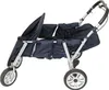 A side view of a dark blue, four-seater stroller for children. Produktbild-Vorschau