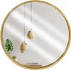 Runder Wandspiegel aus goldfarbenem Holz 50 cm Produktbild-Vorschau 2