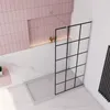 80x200cm Gittermuster FormDuschabtrennung 8mm Nano ESG walk Produktbild-Vorschau 3