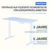 A wireframe illustration of an adjustable standing desk with warranty information. Anteprima dell’immagine prodotto