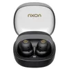 A pair of black Rixon AirShots earbuds in their open charging case. Náhled obrázku produktu