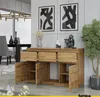 A modern dining room with a sideboard, chairs, and a dining table. Produktbild-Vorschau