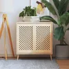 vidaXL Armadio ante 2 pz. Design a reticolo 39,5x69 cm in Anteprima dell’immagine prodotto 2