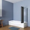 A bathroom scene with a bathtub and a shower screen. Produktbild-Vorschau