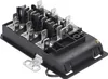 A close-up studio shot of a black plastic fuse box with silver metal contacts. Produktbild-Vorschau