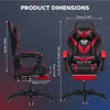 Gaming-Stuhl Bürostuhl mit Fußstütze, Massage Stuhl Produktbild-Vorschau 7