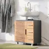 A bathroom vanity with a sink and a robe hanging on the side. Produktbild-Vorschau