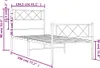 Bettgestell mit Kopf- und Fußteil Metall Weiß 100x190 cm Produktbild-Vorschau 6