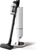 A Samsung stick vacuum cleaner and its charging stand are shown against a white background. Voir les images du produit