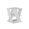 A white side table with a modern, geometric design. Produktbild-Vorschau
