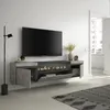 A modern media console with a fireplace and a large TV mounted above it, in a well-lit room. Anteprima dell’immagine prodotto