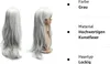 70cm Karneval Perücke Grau. Lang Voll Cosplay, Lockig Produktbild-Vorschau 5