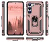 Multiple views of a rose gold phone case with a built-in ring stand. Produktbild-Vorschau