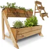 ONBEST Pflanztreppe Holz | 2-stöckig | mit Innenvlies | 2 x Produktbild-Vorschau 2