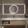 A modern bathroom vanity with a sink, mirror, and storage. Anteprima dell’immagine prodotto