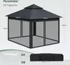 WOLTU Pavillon 3x3 m, Moskitonetz, wasserdicht stabil, Produktbild-Vorschau 3
