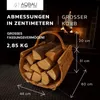 Kaminholzkorb 60 x 44 cm aus Weide mit Holzleisten Stabiler Produktbild-Vorschau 2