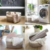 XXL Wäschekorb aus Baumwolle mit Griffen 55 x 43 x 30 cm in Weiß-Braun Produktbild-Vorschau