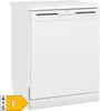 A front-side view of a white dishwasher. Produktbild-Vorschau