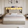 UnboxG Polsterbett 140x200 cm Beige mit 4 Schubladen, Bett Produktbild-Vorschau 2