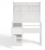 Port Left Desk with Overhang White Matte Drawer Shelves for Voir les images du produit 5